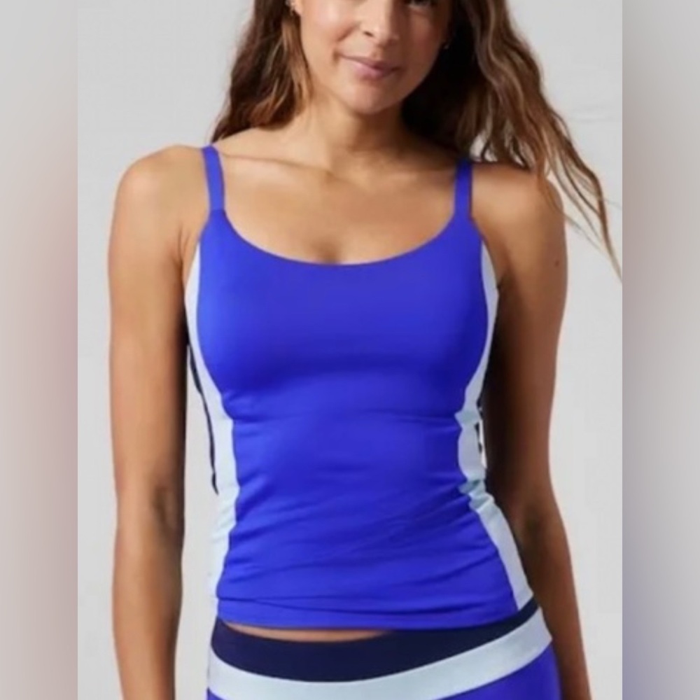 Athleta Coastline Bra Cup Tankini Cerulean Blue 34B/C